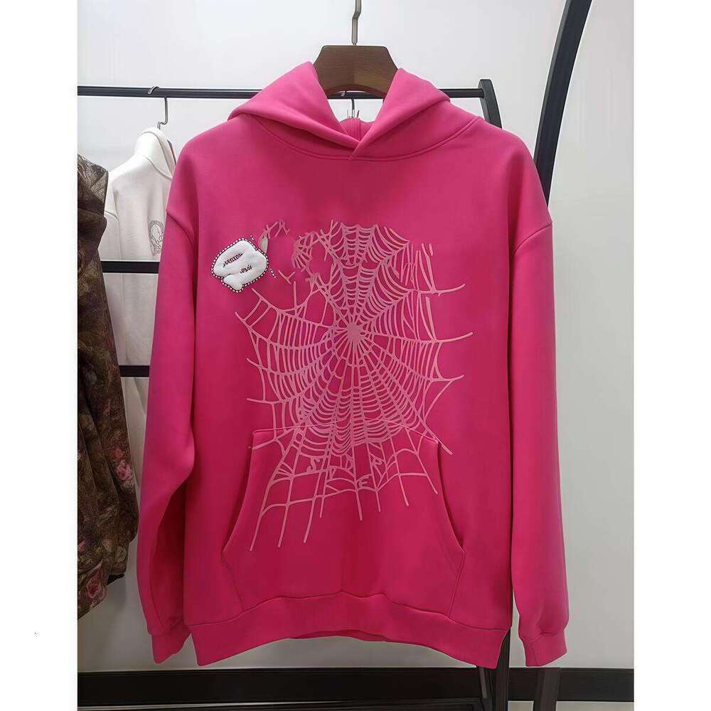 Spider Hoodie Young Thugs Designer Y2k Pink Star Print Sweatershirt Spider Tracksuit Cobweb 55555 Hoody Spyder Hoodie Rhinestone Hoody Graffiti Hip Hop Style Ab
