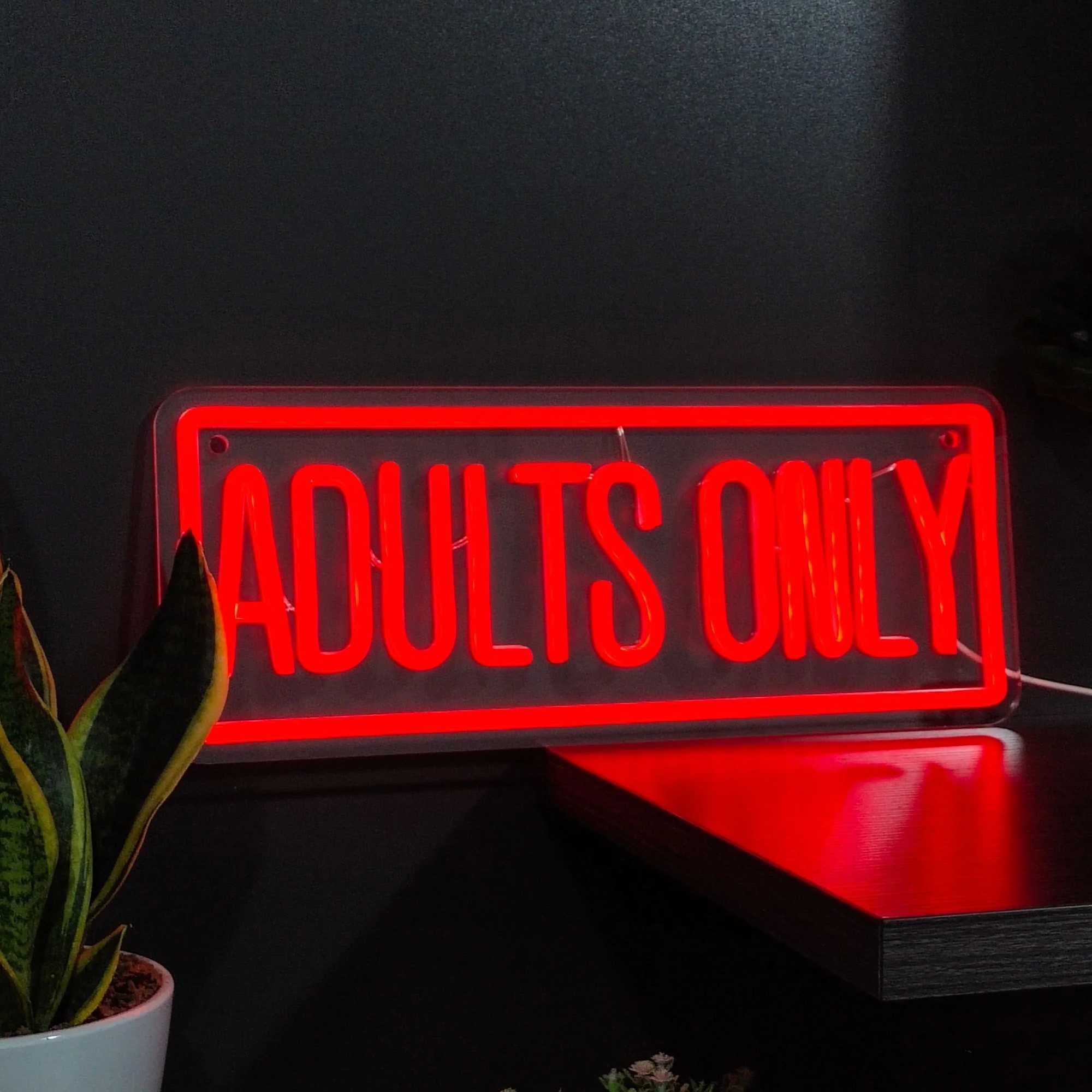 Bold Red Adults Only Neon Sign Versatile Wall Decor for Party Bedroom Man Cave USBPowered Y250916