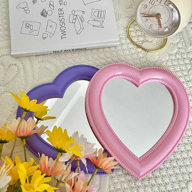 Heartshaped Mirror Bedroom Tabletop Makeup Mirror Home Dualpurpose Wallmounted Dressing Mirror Cute Heartshaped Pose Prop C250916