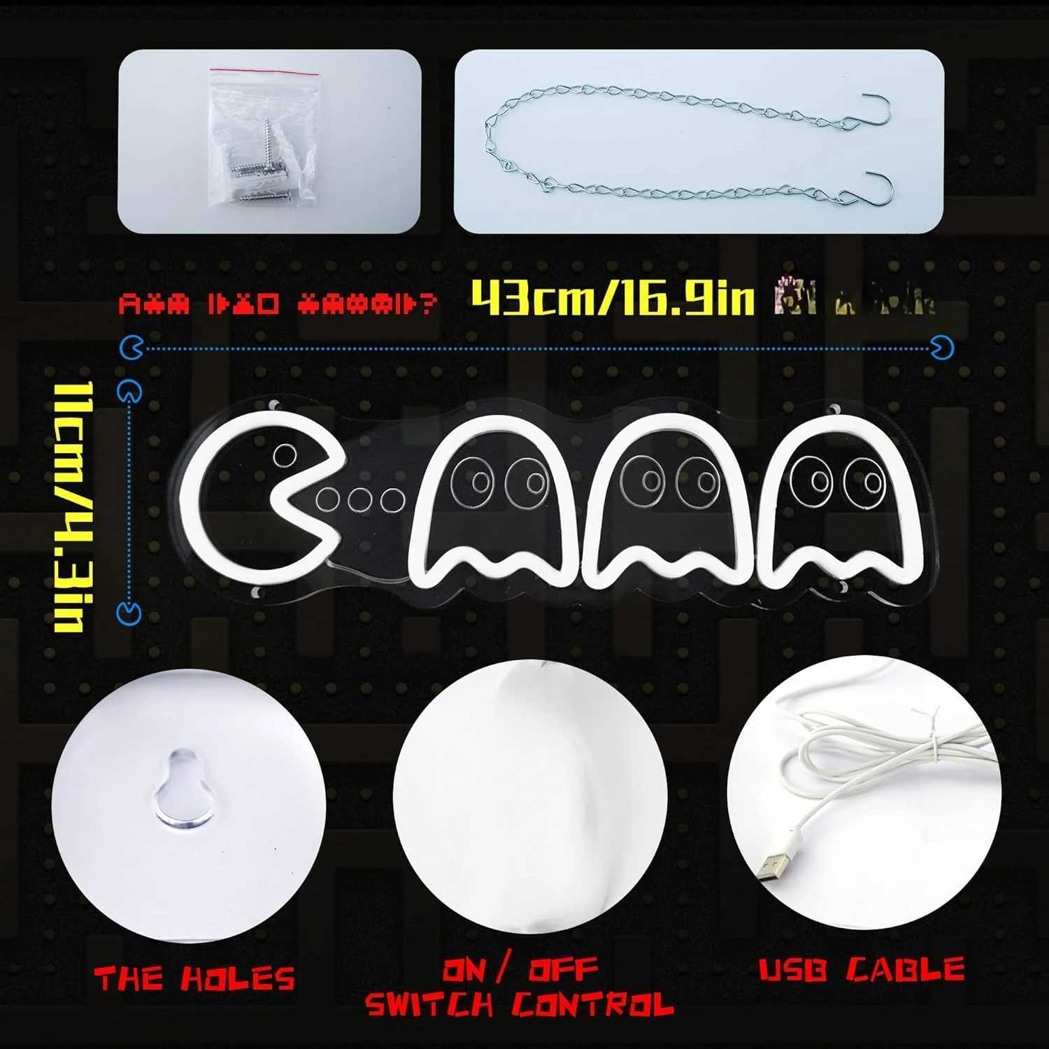 Arcade Neon Sign Retro USB Dimmable Game LED Neon Light for Game Room Bedroom Man Cave Party Home Bar Club Decor Gift Y250916