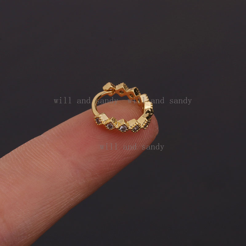 18K Gold Cubic Zirconia Diamond Hoop Earrings for Women Buckle Designer Jewelry Tiny Iced Out Love Heart Braid Leaf Water Drop Charm Earring Fashion B