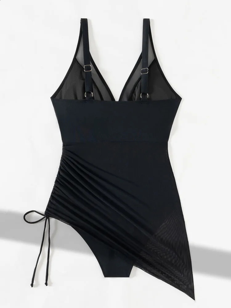 Vigoashely 2025 Solid Mesh Patchwork Swimwear Women Sexy Push Up Swimsuit Monokini Lady Brazilian Beach Bathing Suit y250916