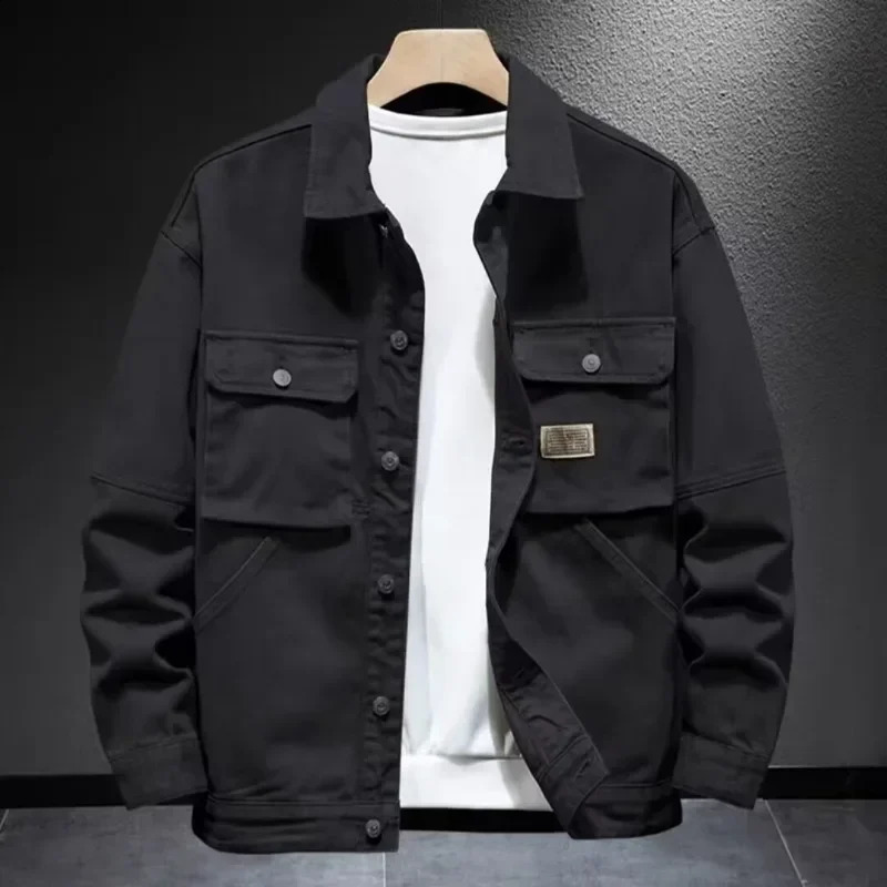 Patchwork Denim Jacket Men Jean Streetwear Hip Hop Loose Coats Clothing Spring Autumn Oversized Outerwear Korean Tops 250916