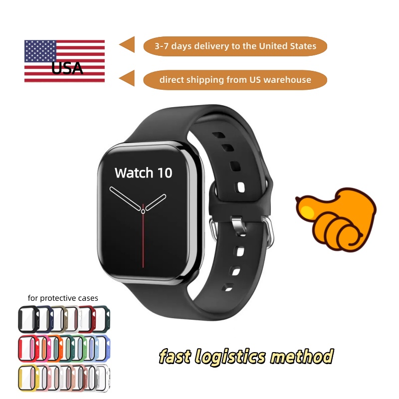 US Stock: S10 Series Watch Case, Compatible with Android and iOS - 46mm Watch Face, Unisex | Durable Case and Silicone Cover