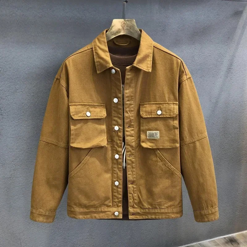 Patchwork Denim Jacket Men Jean Streetwear Hip Hop Loose Coats Clothing Spring Autumn Oversized Outerwear Korean Tops 250916