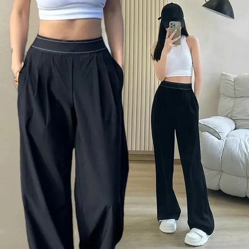 Designer Yoga Sports Pants Capris Women High-Waist Full-length Dance Studio Trousers Straight-Leg Suit Up Trouser Weekend City Jogger Sweatpants Wrinkle-resistant