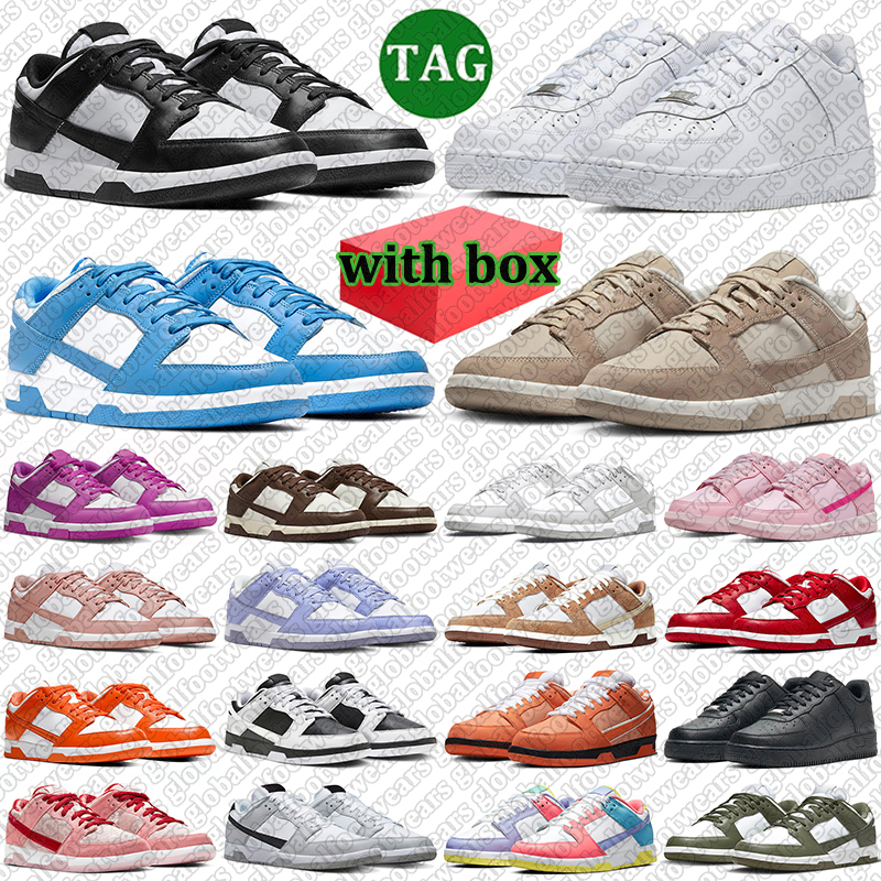 With box running shoes classic men women 1s designer sneakers triple white black pink navy blue green red mens womens duncks forc 1 airforc outdoor sports trainers