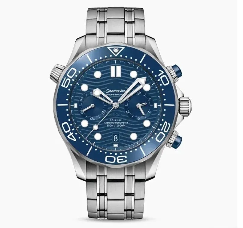 AAAAA Sea master 007 Professional Stainless Steel Wrist Watches for Men speed master Mens Watches All Dial Work Quartz Watch Stopwatch 300 omgs36
