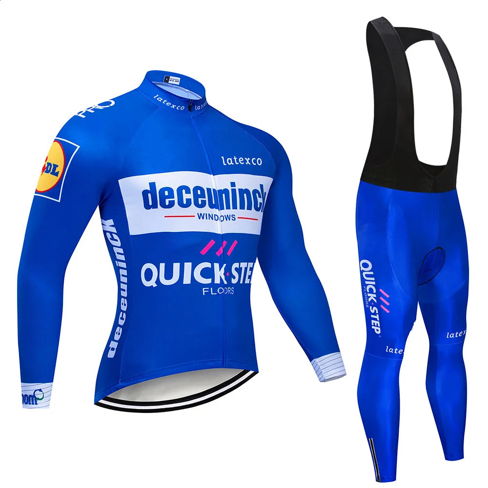 2025 Quick Step Cycling Jersey Set Team Long Sleeve Cycling Clothing Sports breathable Men Road Bike Suit MTB Pants Wear Autumn 250915