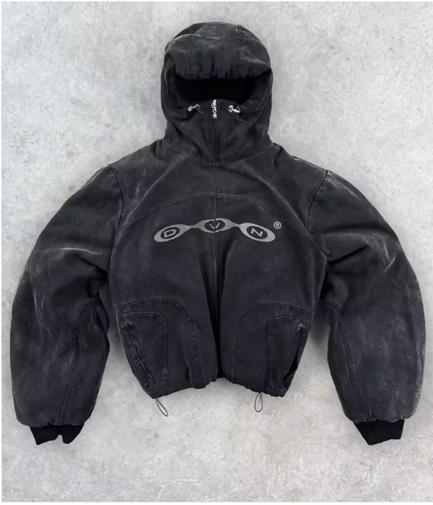 Men's Hoodies Divin by DIVIN New Street Zipper Hoodie Men s Original Retro Embroidery Washed Long Sleeve Coat men's High Street Hip Hop Goth