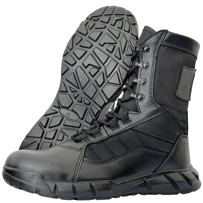 Leather Lightweight Man Tactical Boots Combat Boots AntiCollision Training Lace Up Waterproof Outdoor Hiking Breathable Shoe 250915