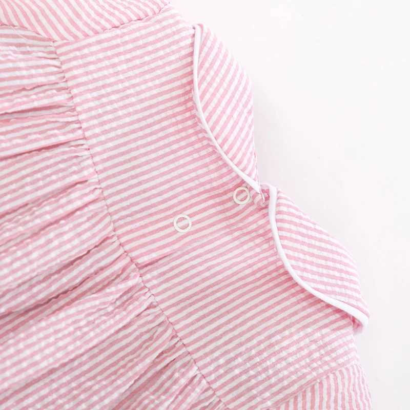 Little maven 2023 New Summer Girls Dress Pink Colors Lovely Peter Pan Collar Kids Party Dress Little Girls Fancy Dresses C250916