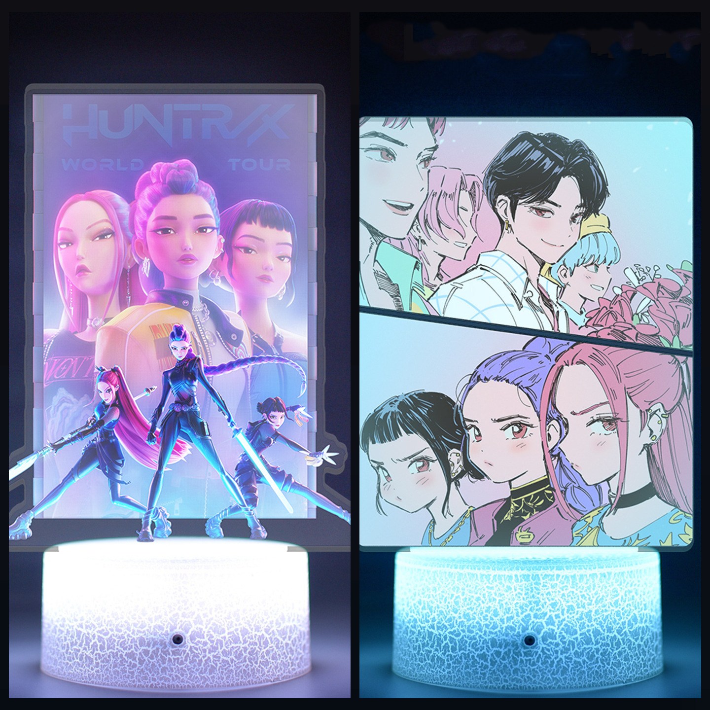 Kpop Demon Hunters Night Light Remote Controlled 16-Color Demon Hunters Figures gift Anime Decoration With Internal Print Collectible Item