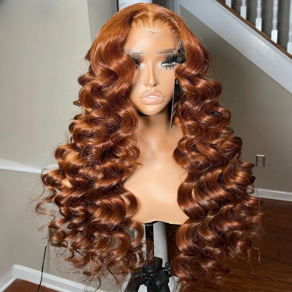 Ginger Wig 180 Density Deep Wave Frontal Wig Brazilian Curly Wig Water Wave Lace Front Wigs Simulation Human Hair Wigs Wear And Go For Women Pre Pluck