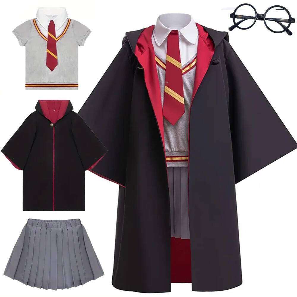 Halloween Tops Christmas Skirt Cloak 3PCS Nambino Bambino Costumi Costume Carnevale Hermione Bambini Abbigliamento Per Bambini Vestitidos-image