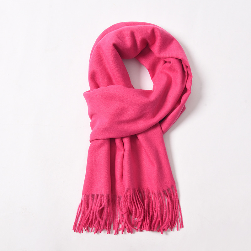 K1926 Japanese literary cotton and linen scarf women's autumn and winter all-match simple solid color long thin neck scarf