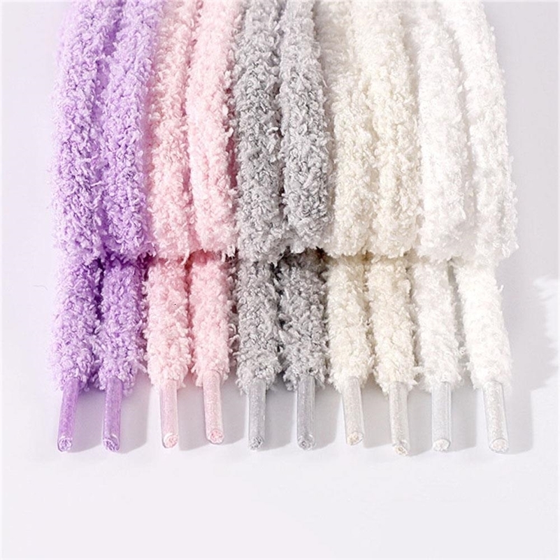 Soft 9mm Wide Flat Plush Towel Shoelaces Fat Fluffy Fuzzy Laces n Perfect for Women Casual Sneakers Lady Shoes strings 250915
