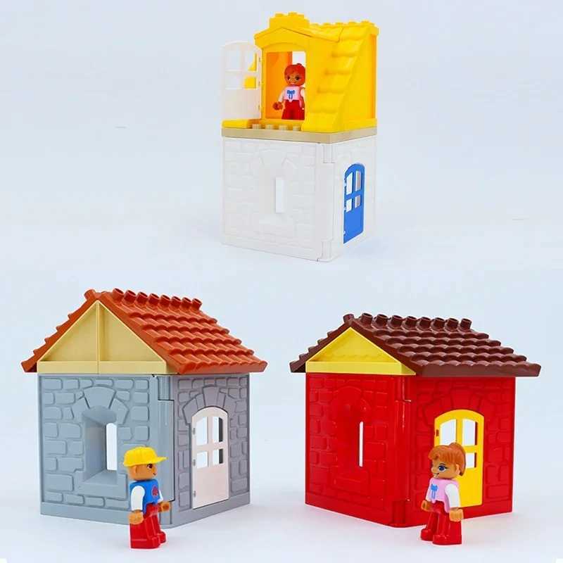Big Building Blocks Houses Build Accessories Door Window Sets Wall Roof Compatible Large Bricks Assemble Boy Girl Kids Toy Gifts C250916