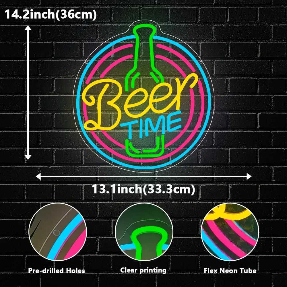 Bar Neon Sign Beer Led Sign for Wall Decor Beer Time LED Light for Home Bar Pub Night Club Man Cave Party Art Decor Gift Y250916