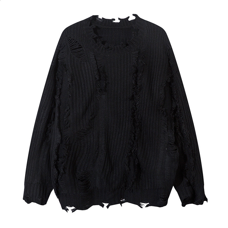 American Style Lazy Hollow Graffiti Knitted Sweater Loose Oversized Sweater for Men and Women Mink Fur Plus Size Autumn Winter Sweater