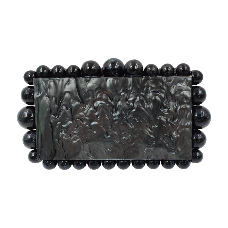 Chic Womens Marbled Design Acrylic Clutch with Glittery Detail Perfect Party Accessory
