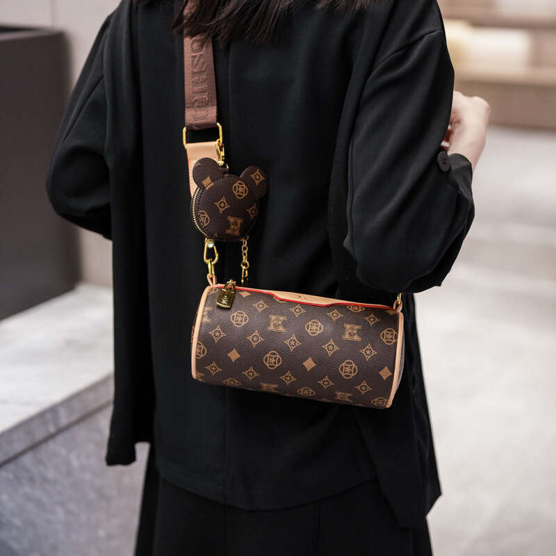 Luxury Bags Designer Bag Fashion Wide Strap Cylinder Bag for Women 2025 New Pattern Printed Pillow Bag Shoulder Crossbody Bag