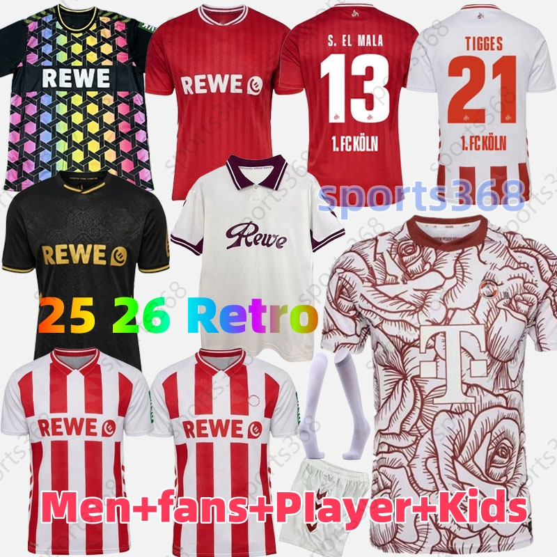 2025 2026 FC KOln Soccer Jerseys LJUBICIC WALDSCHMIDT 86 87 Retro Cologne home football shirt is designed in the club's traditional Red and Men kids kit Football jersey