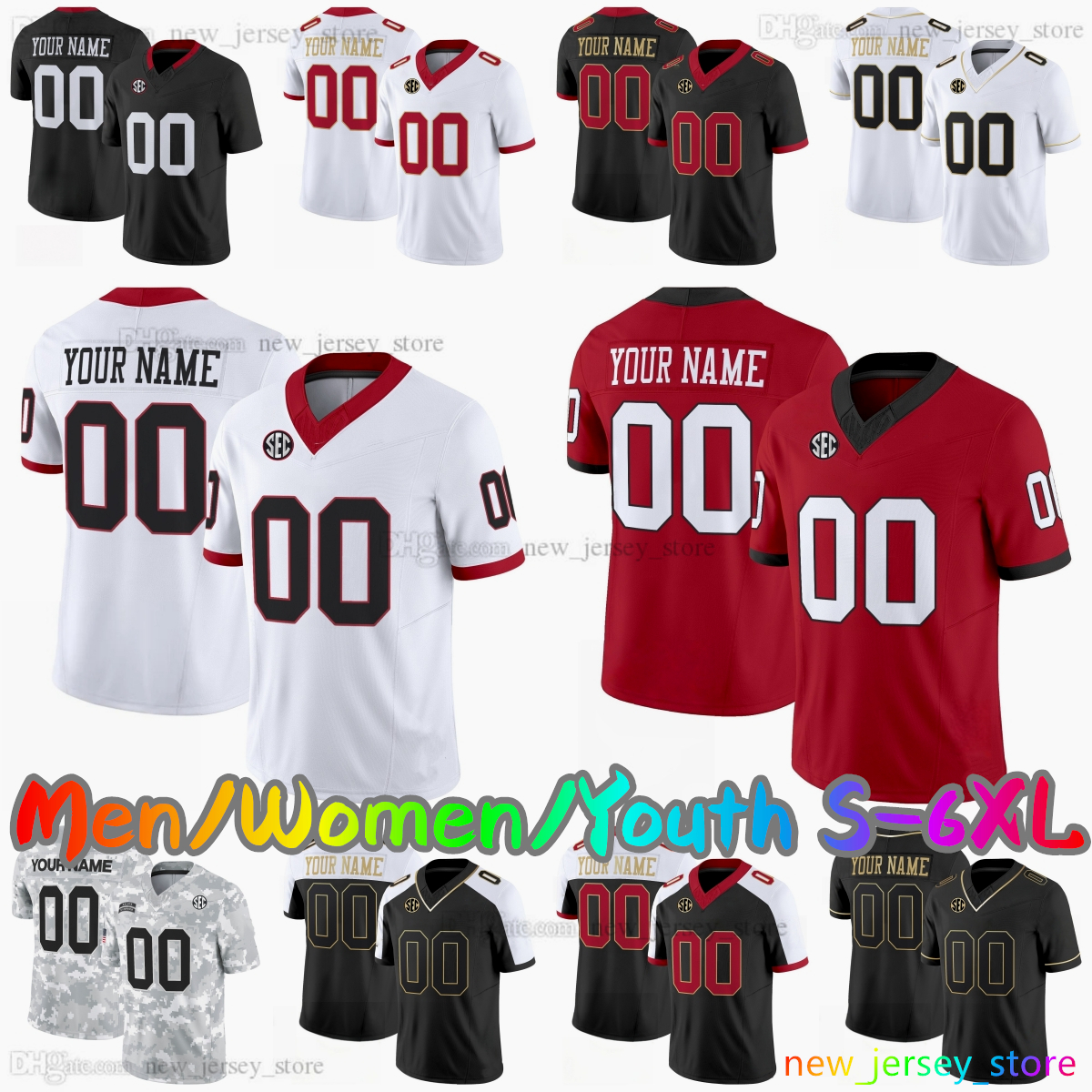2025 Custom College Football Jersey Stitched 14 Gunner Stockton Josh McCray Zachariah Branch Raylen Wilson Joenel Aguero Bowens Young Jerseys Breathable Sport