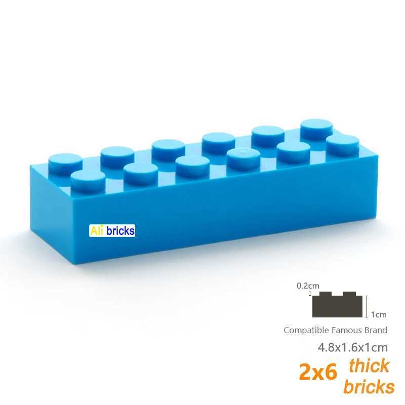 40pcs Bulk Building Blocks Thick Figures Bricks 2x6 Dots Educational Creative Size Compatible With 2456 Plastic Toy for Children C250916