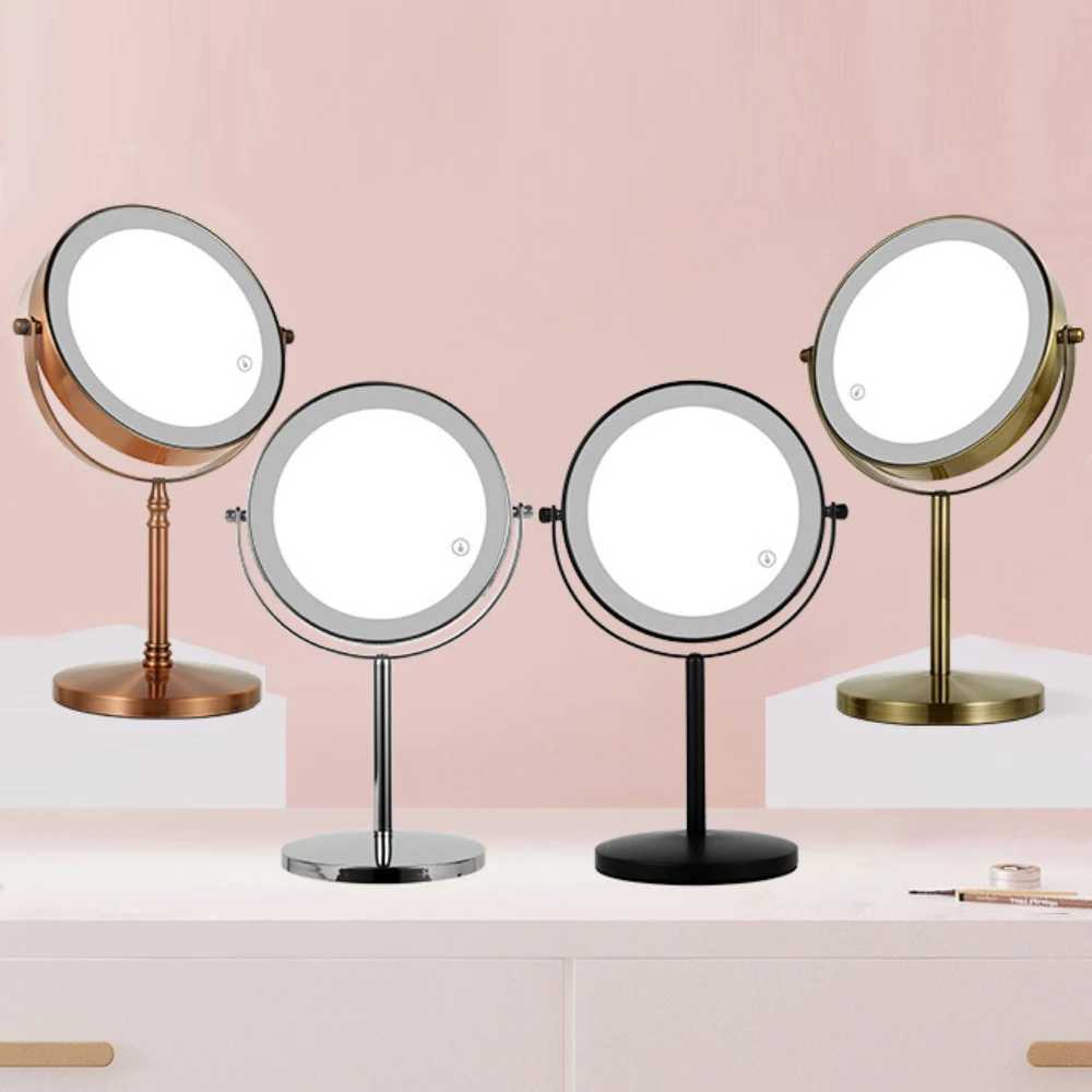 7in 3X Magnifying Cosmetic Mirror with USB Charging Touch Bath Vanity Dimmer Switch Make up Double Side Desktop Mirror C250916