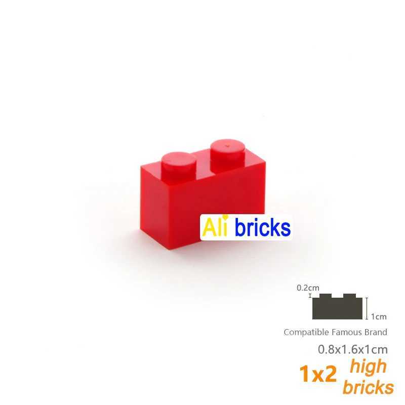 60pcslot Bulk Blocks Building Bricks Thick 1X2 Educational Assemblage Construction Toys for Children Size Compatible With Brand C250916
