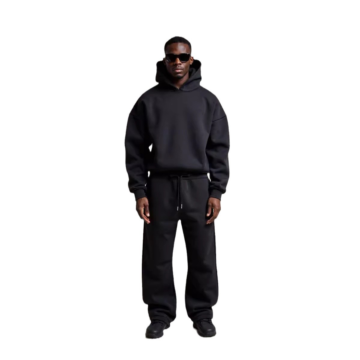 Men's Hoodie Tracksuit y2k High Street Solid Oversized Hooded Pullover & Sweatpants Set Thick Fleece Lined Casual Two-Piece Jogging Suit