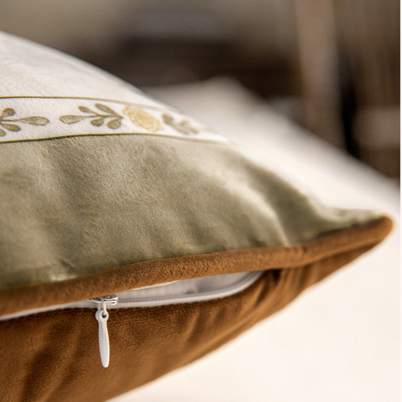 Farmhouse Retro Cushion Cover Soft Velvet Floral Pillowcase Shell Luxury Art Designer Home Decoration Sofa Couch Bed Decor 45x45cm