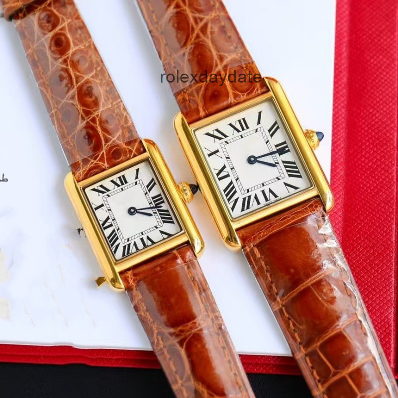 cartierwatch womans High Quality designer watch luxury watches for men women high formulation tank must series quartz steel strap lychee patterned c cartierly YBWP