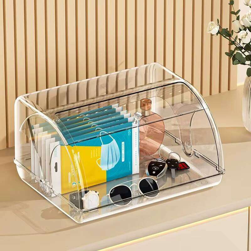 Modern Rectangular Plastic Bread Storage Container PE Food Locker Cake Stand with Aluminum Dessert Containers for Sundries