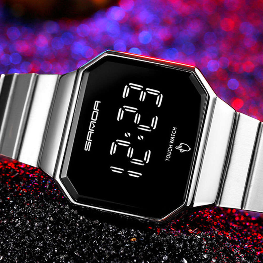 DHwatches Sanda Multifunctional Touchscreen for Men, Fashionable Trendy Square Watch, Waterproof Unisex Electronic Watch