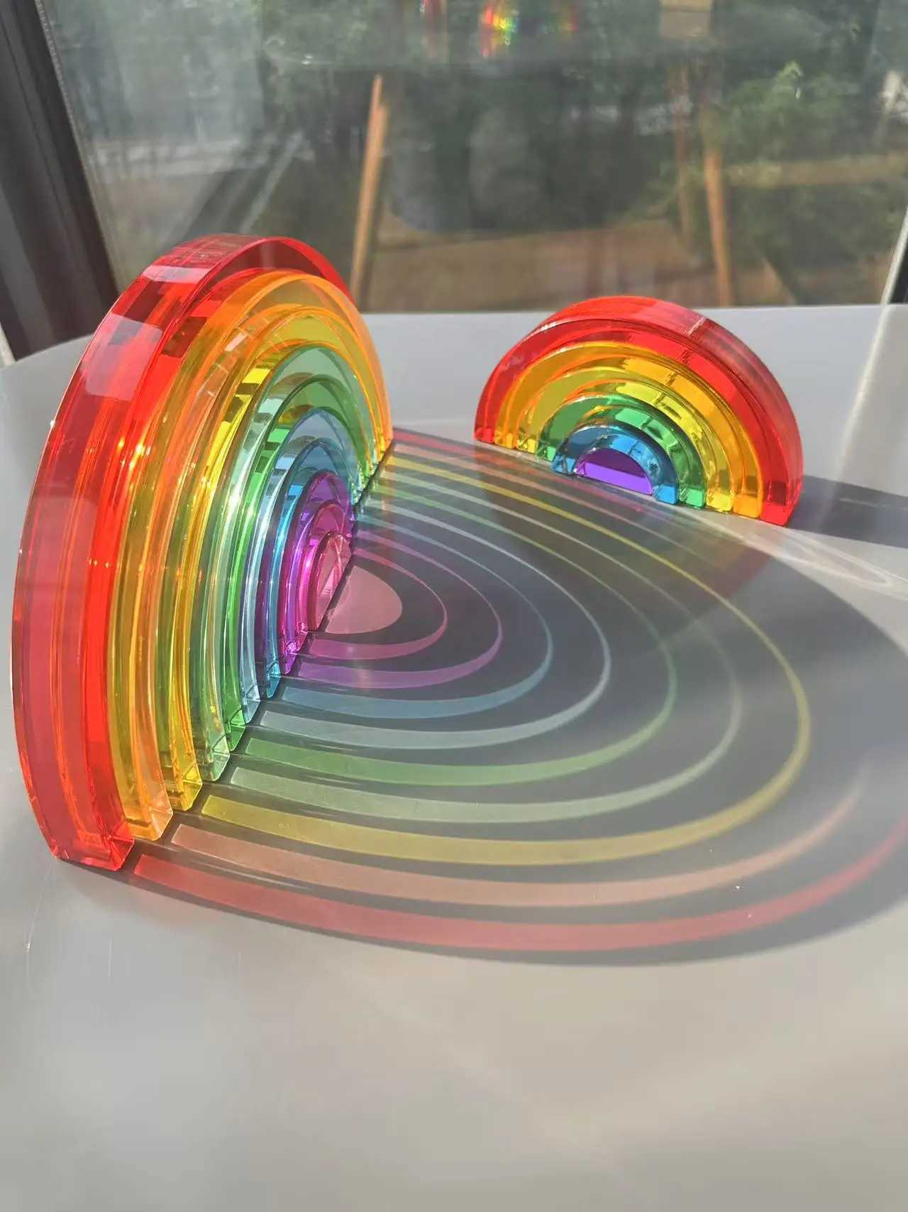 New Design Montessori Toys See Through Rainbow Lucite Stacking Blocks Acrylic HighTransparent for Kids Open Play C250916