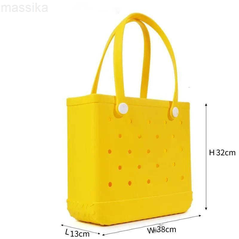 Beach Tote Bag Waterproof Pool Travel Storage Basket Extra Large EVA Rubber Women Shopping Handbag Sac Jelly Beach Tote Bag M250915