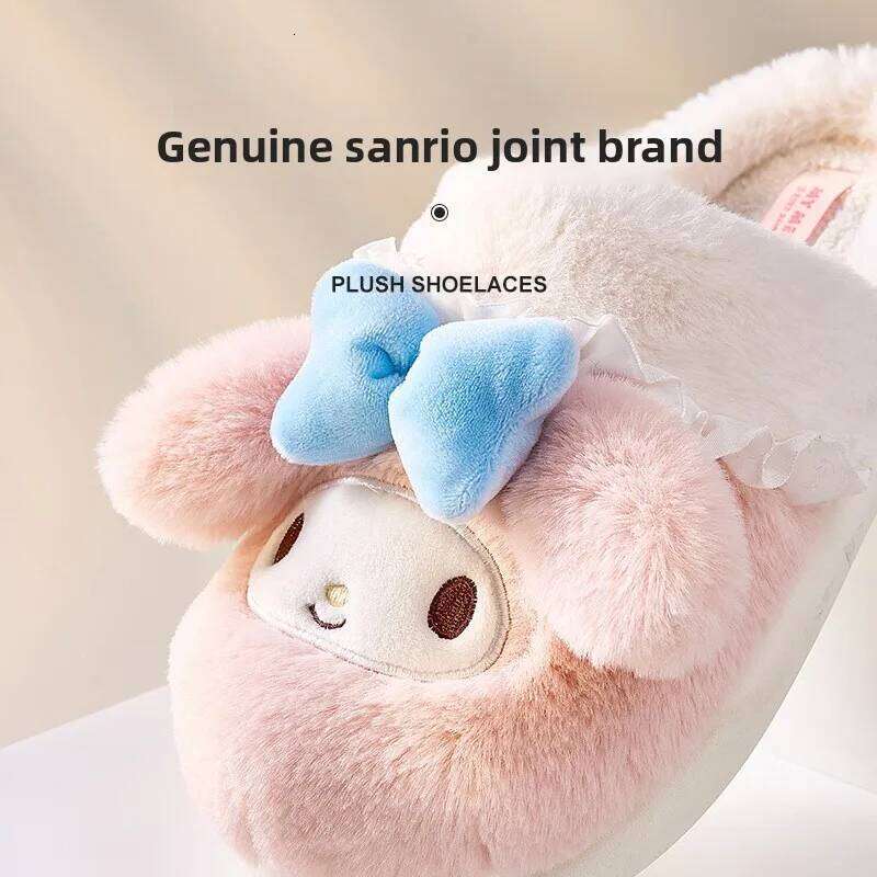 2025Plush Slippers Hello Kittys Cute Student Autumn Winter Soft Padded Plush Bedroom Aldult Shoes Girls Xmas