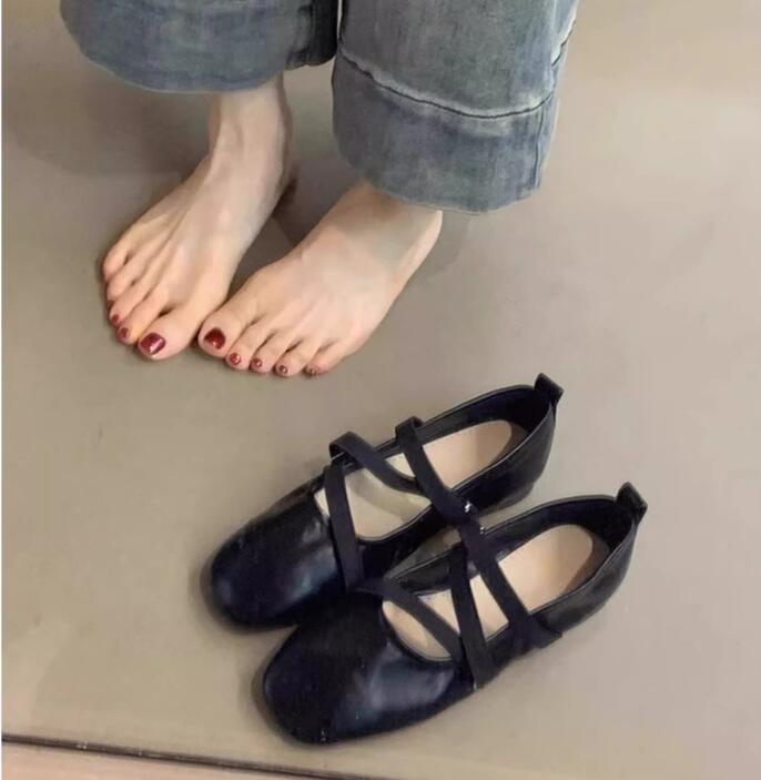 Luxury Ballet Leather Boat Shoes for Women - Designer Style Rhombic Bow Detail Classic Sheepskin Dress Shoes G2