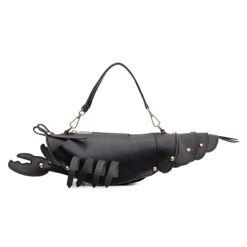 PU Zipper Commuting Crossbody Bags Lobster Shape Niche 2025 High Quality Ladies Bags Solid Color Rivet Fashion Shoulder Bags L250916