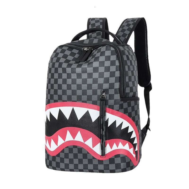 Travel Fashion Shark Tooth Pattern Fashion Backpack for Students, Schools, Large Capacity Street Trendy Shark Bag, Ideal for Daily Commuting and Leisu