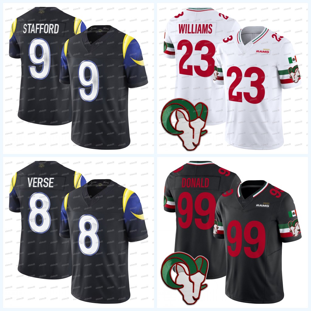 Matthew Stafford Ramss 2025 Rivalità Jersey Davante Adams Tyler Higbee Stetson Bennett Jared Vers Puka Nacua Jimmy Garoppolo-image