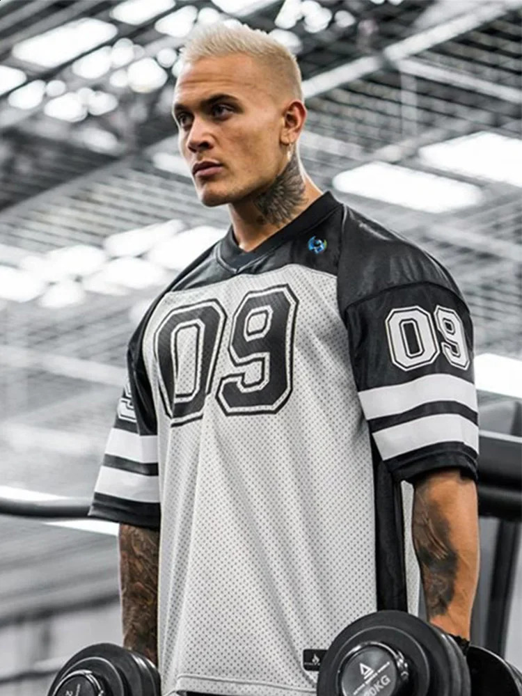 Mens Quick Dry Breathable T Shirt Football Jersey Loose Fit Gym Tee Size 250916