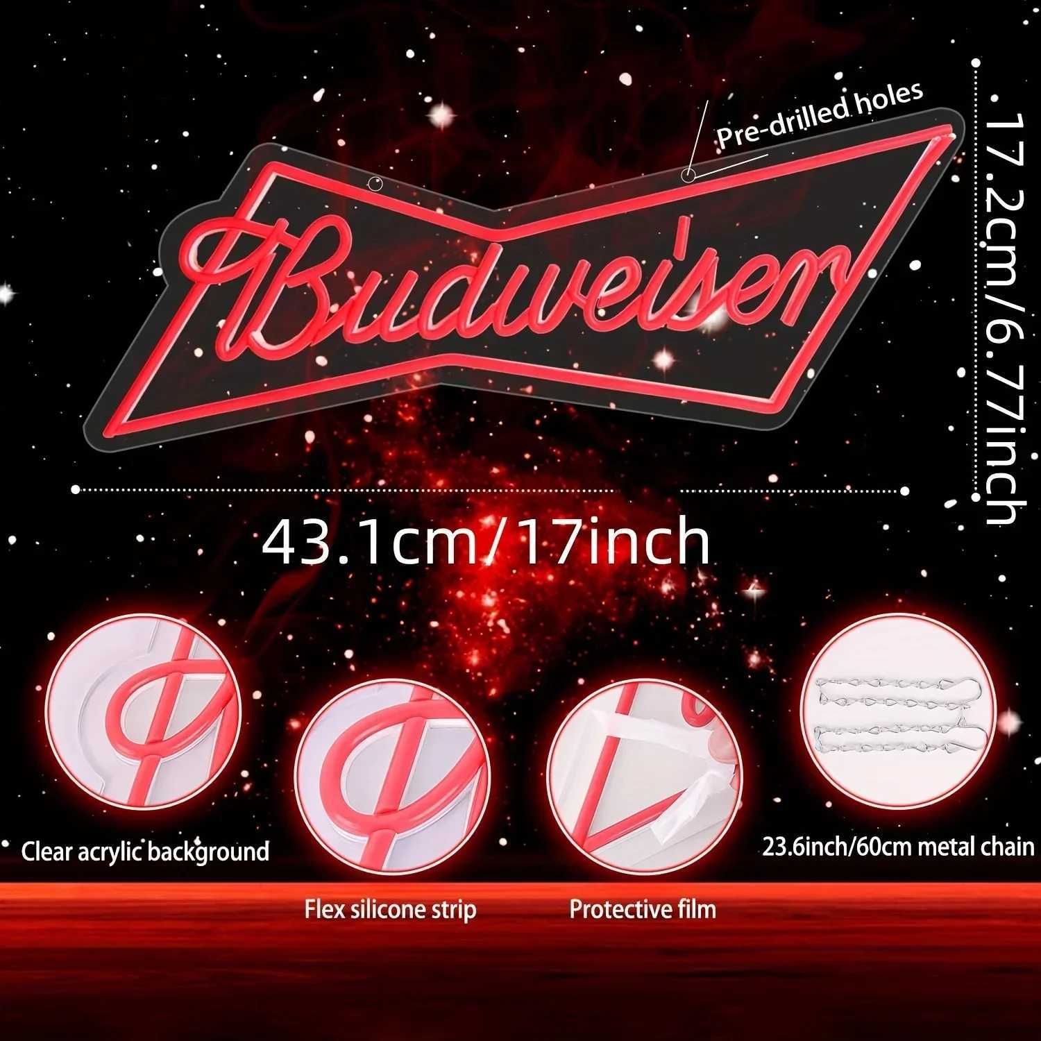 budweiser beer bar Neon Signs Bar Neon Beer Light Sign for Wall Decor for Man Cave Bedroom Shop Beer Club Pub Bistro Y250916