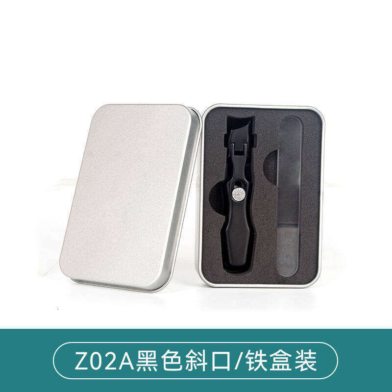 New Stainless Steel Anti-Splash Clippers (Black) Thick Nemesis Slanted Large Sharp Manicure Nail Clipper Set