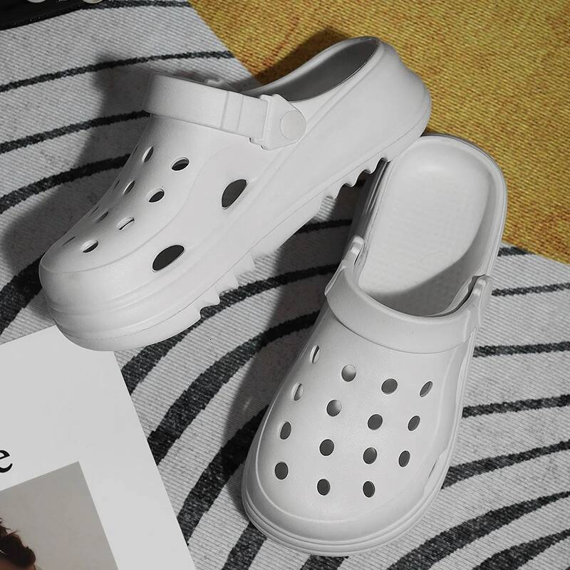 Hollow Out Closed Toe Summer Women 2024 Thick Bottom Platform Sandals Woman Solid Color Non-slip Soft Sole Beach Shoes ddmypanda