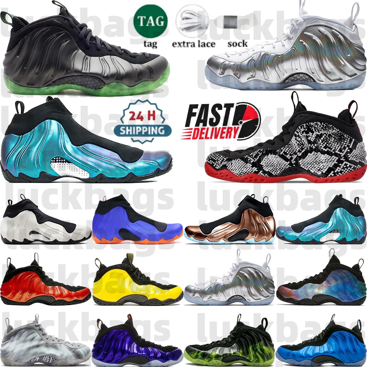 designer foamposits One Basketball shoes jumpmam Men outdoors sneakers galaxy psychic blue black triple white dark neon royal floral metallic copper red trainer