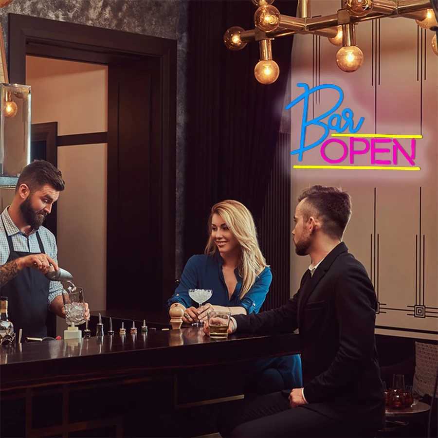 Bar Open Neon Sign For Wall DecorLed Neon Light For Beer BarHome PubMan Cave DecorStoresHotel PartyRestaurantUSB Powered Y250916