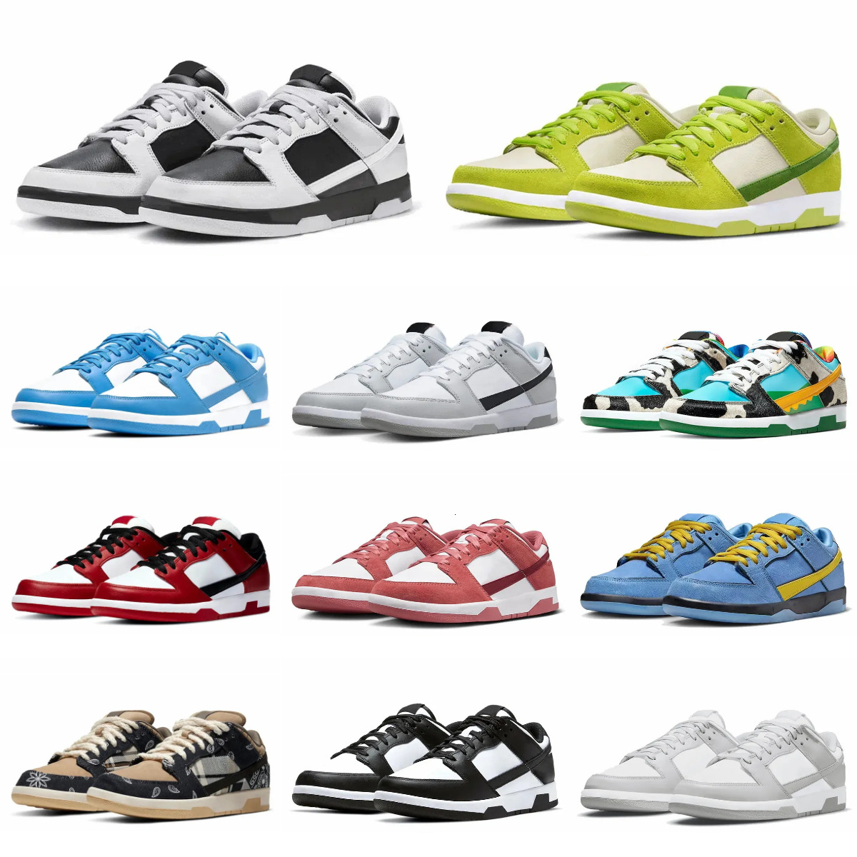 Trainers Low Pandas Sports Shoes Mens Women White Black Los Angeles Orange Lobster Outdoor Grey Fog Outdoor Shoe Bart Simpson Jarritos Mummy Designer Sneakers C65